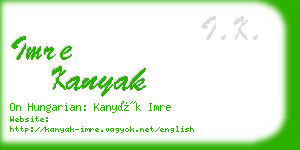 imre kanyak business card